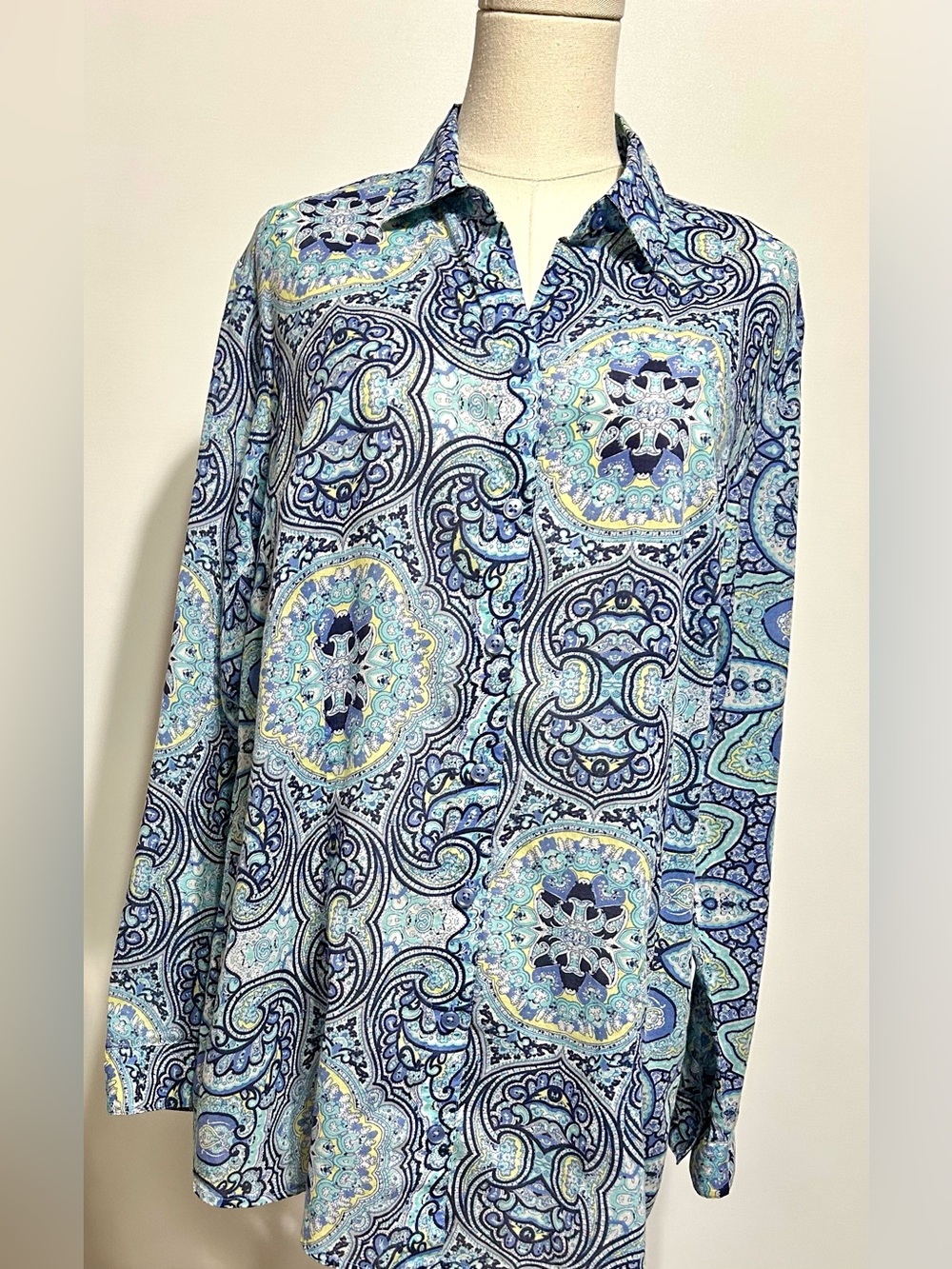 Coldwater Creek No iron Paisley Button Down Shirt